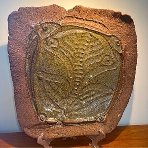 Bob Kingsmill Brutalist Art Pottery Wall Decor Handmade Vintage Large Heavy